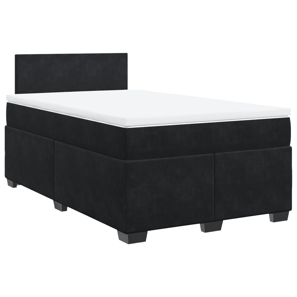 Boxspring met matras fluweel zwart 120x200 cm