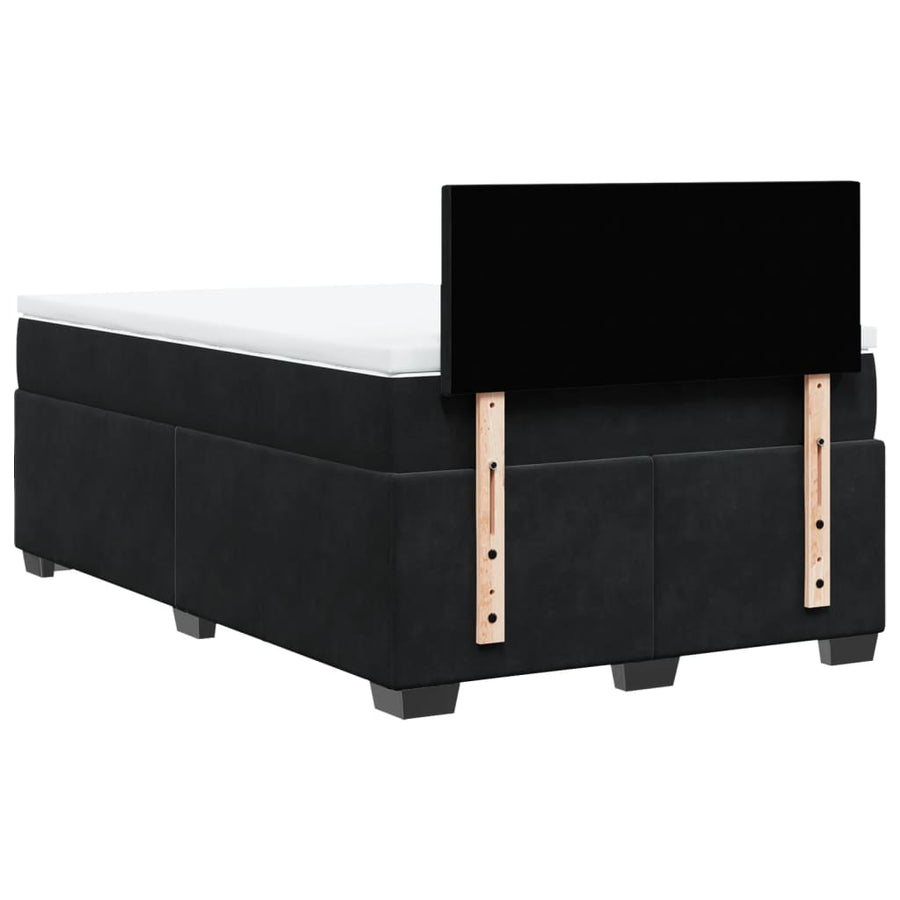 Boxspring met matras fluweel zwart 120x200 cm