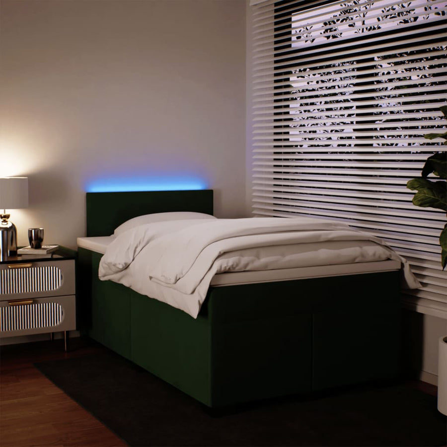 Boxspring met matras fluweel donkergroen 120x200 cm