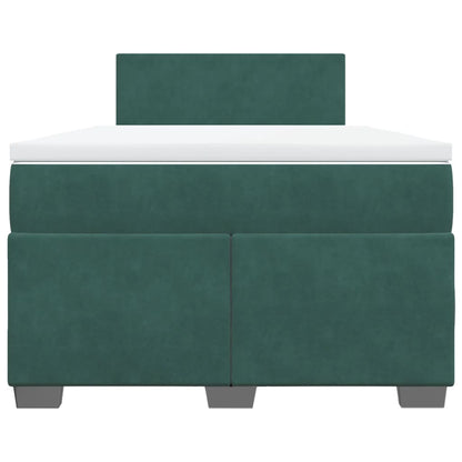 Boxspring met matras fluweel donkergroen 120x200 cm