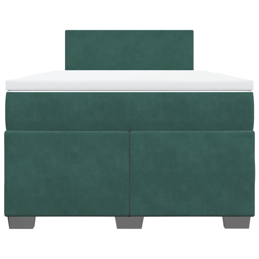 Boxspring met matras fluweel donkergroen 120x200 cm