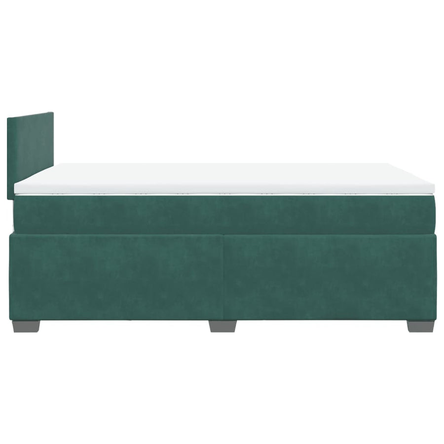 Boxspring met matras fluweel donkergroen 120x200 cm