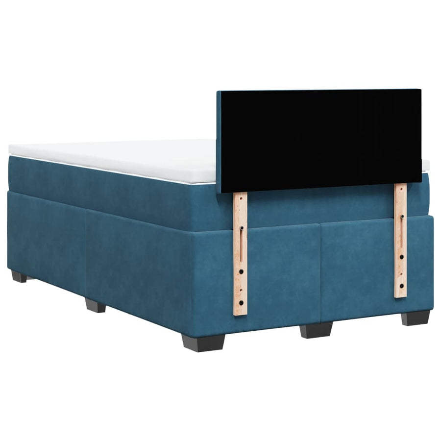Boxspring met matras fluweel blauw 120x200 cm
