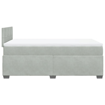 Boxspring met matras fluweel lichtgrijs 120x200 cm