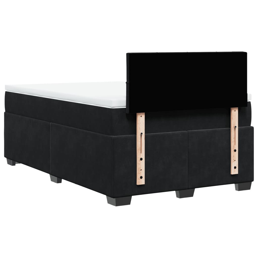 Boxspring met matras fluweel zwart 120x200 cm