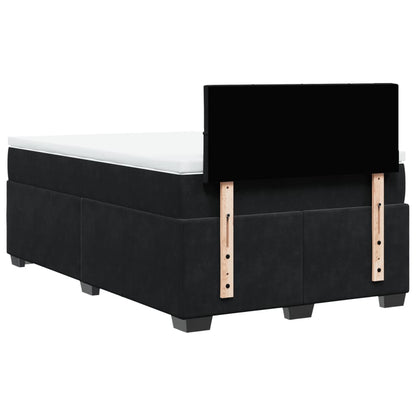 Boxspring met matras fluweel zwart 120x200 cm