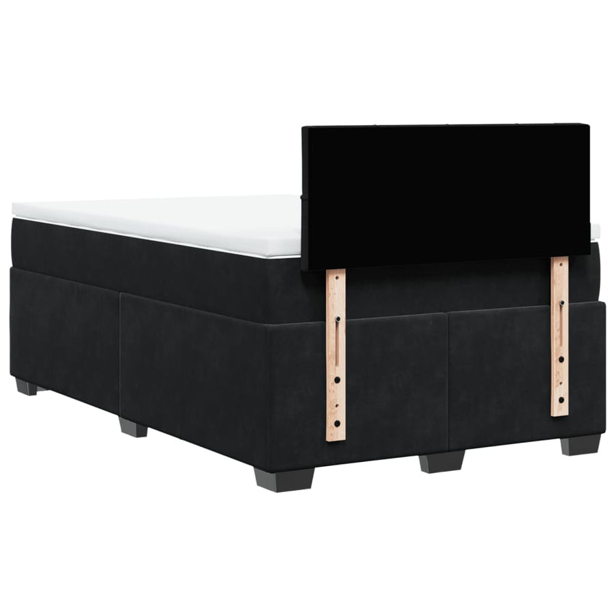 Boxspring met matras fluweel zwart 120x200 cm