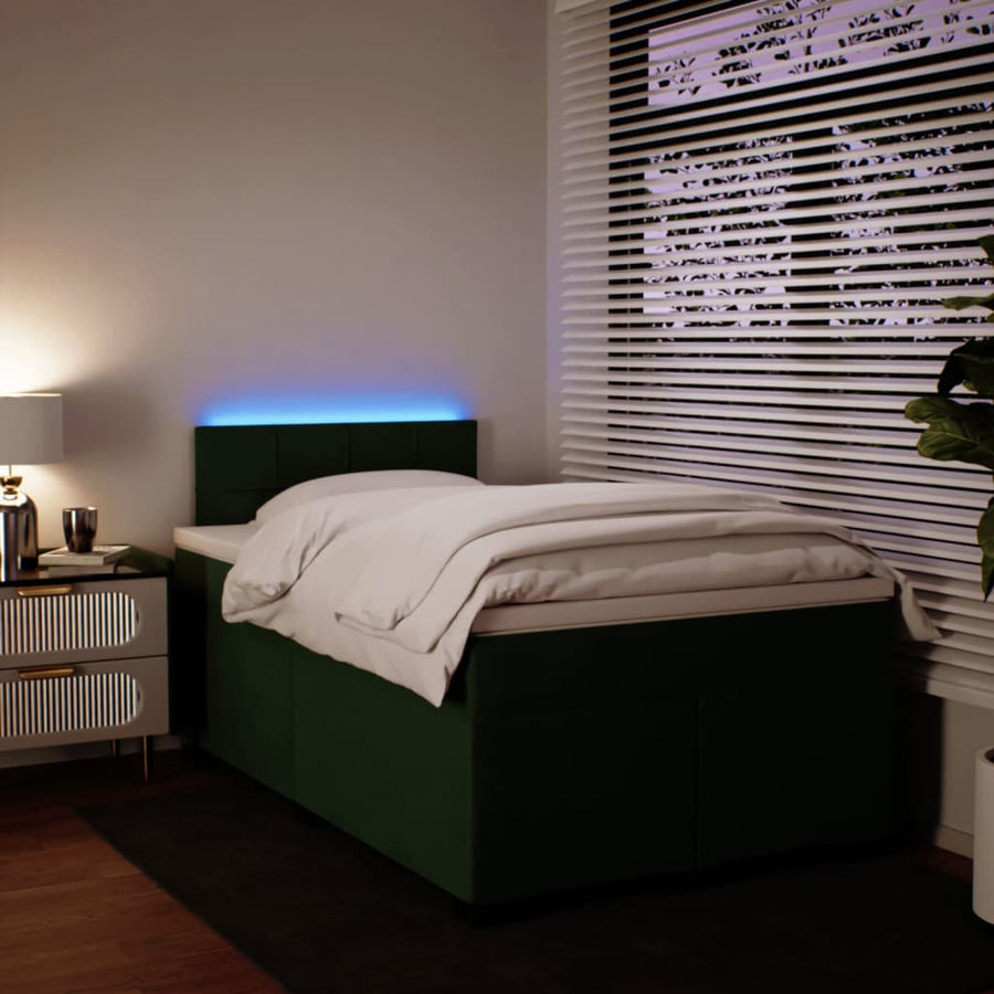 Boxspring met matras fluweel donkergroen 120x200 cm