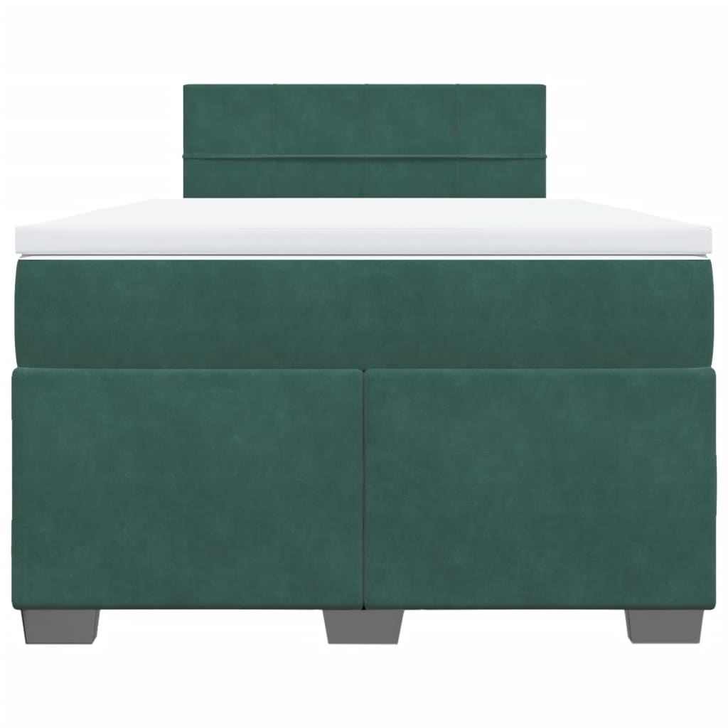 Boxspring met matras fluweel donkergroen 120x200 cm