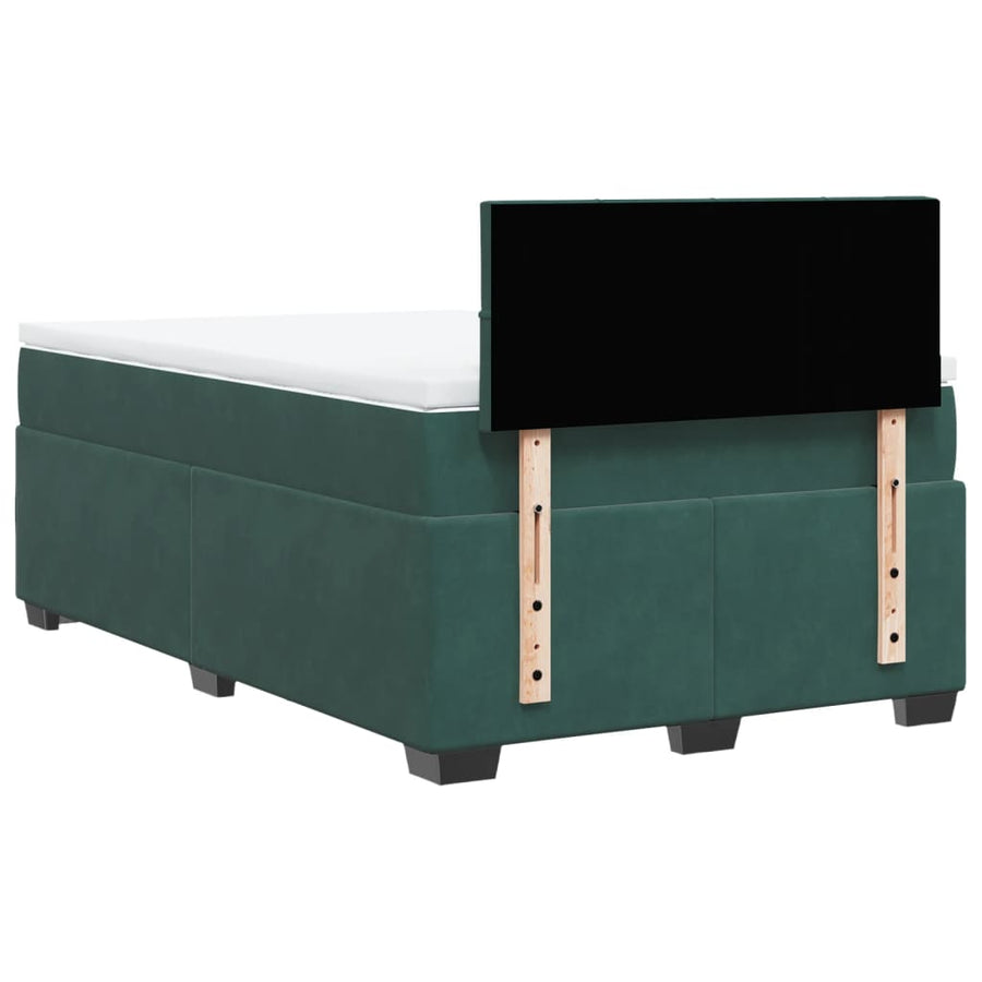 Boxspring met matras fluweel donkergroen 120x200 cm