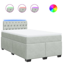 Boxspring met matras fluweel lichtgrijs 120x200 cm