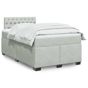 Boxspring met matras 120x200 cm lichtgrijs fluweel