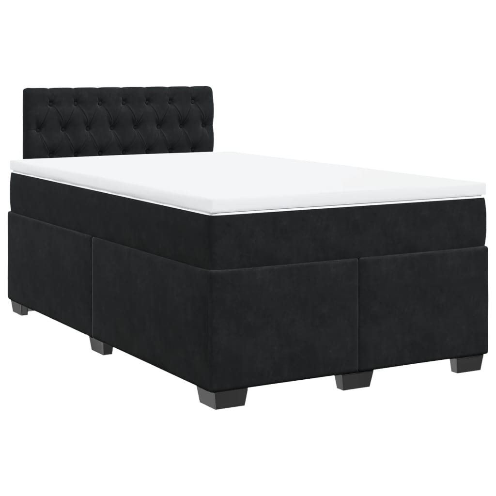 Boxspring met matras fluweel zwart 120x200 cm