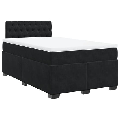 Boxspring met matras fluweel zwart 120x200 cm