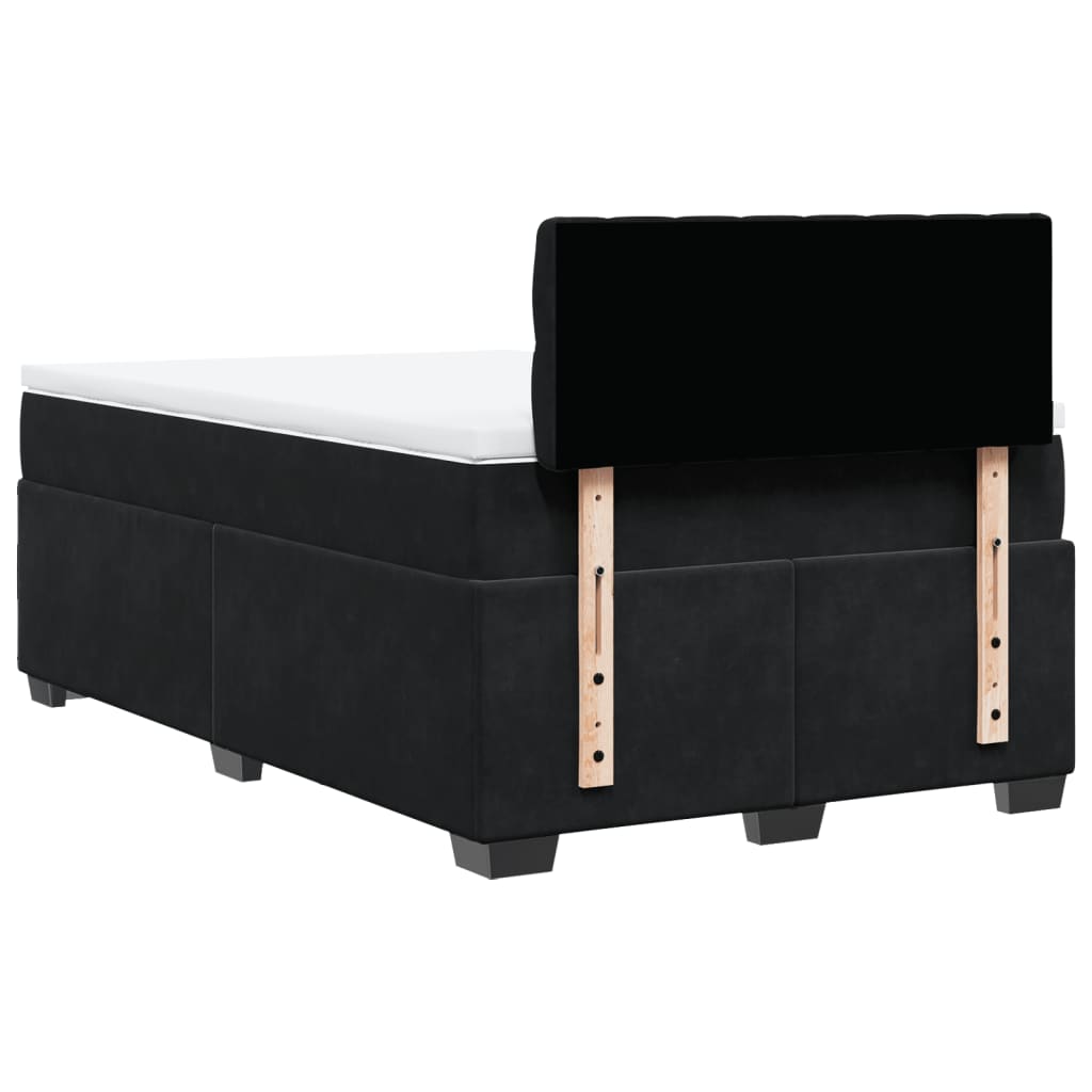 Boxspring met matras fluweel zwart 120x200 cm