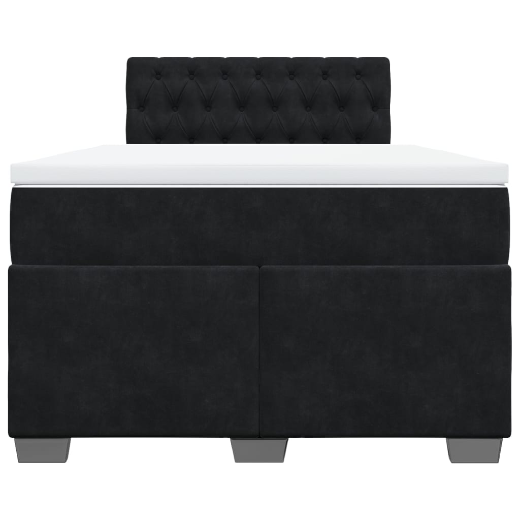 Boxspring met matras fluweel zwart 120x200 cm