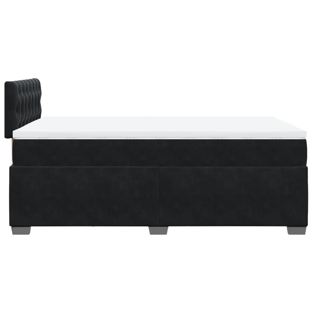Boxspring met matras fluweel zwart 120x200 cm