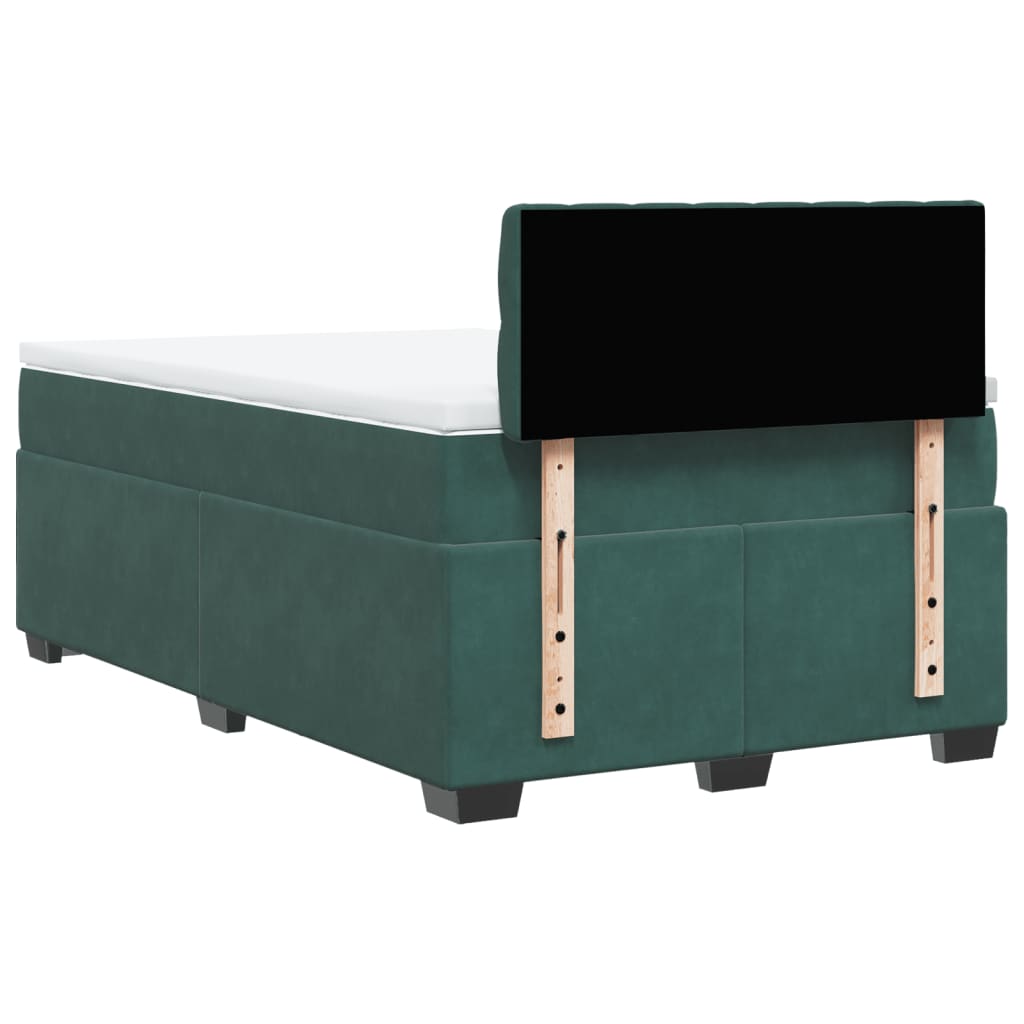 Boxspring met matras fluweel donkergroen 120x200 cm