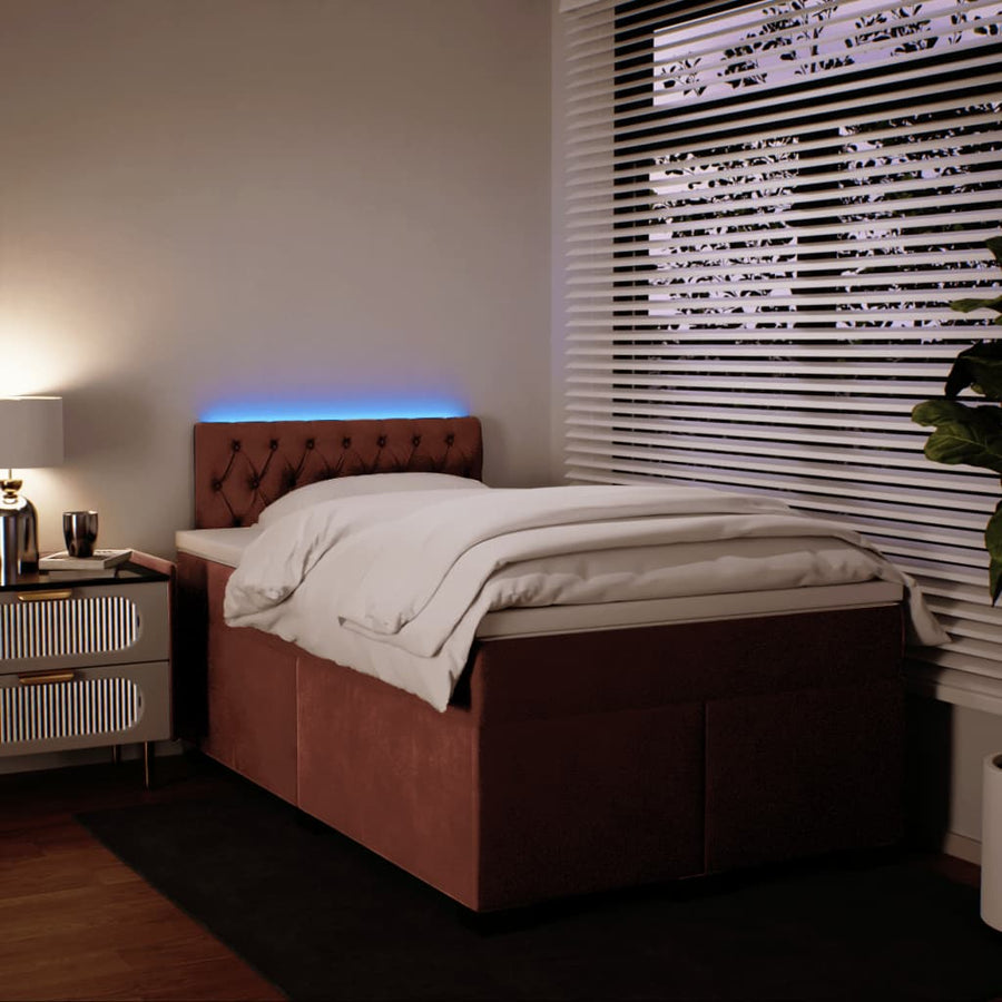 Boxspring met matras fluweel roze 120x200 cm