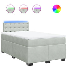 Boxspring met matras fluweel lichtgrijs 120x200 cm