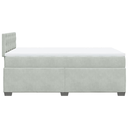 Boxspring met matras fluweel lichtgrijs 120x200 cm