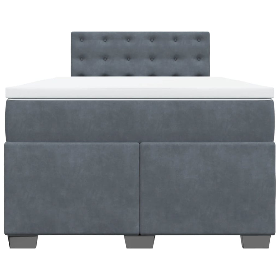 Boxspring met matras fluweel donkergrijs 120x200 cm