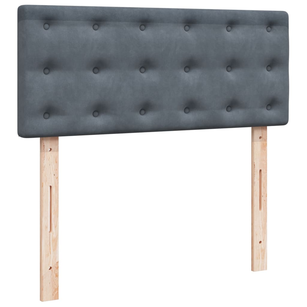Boxspring met matras fluweel donkergrijs 120x200 cm