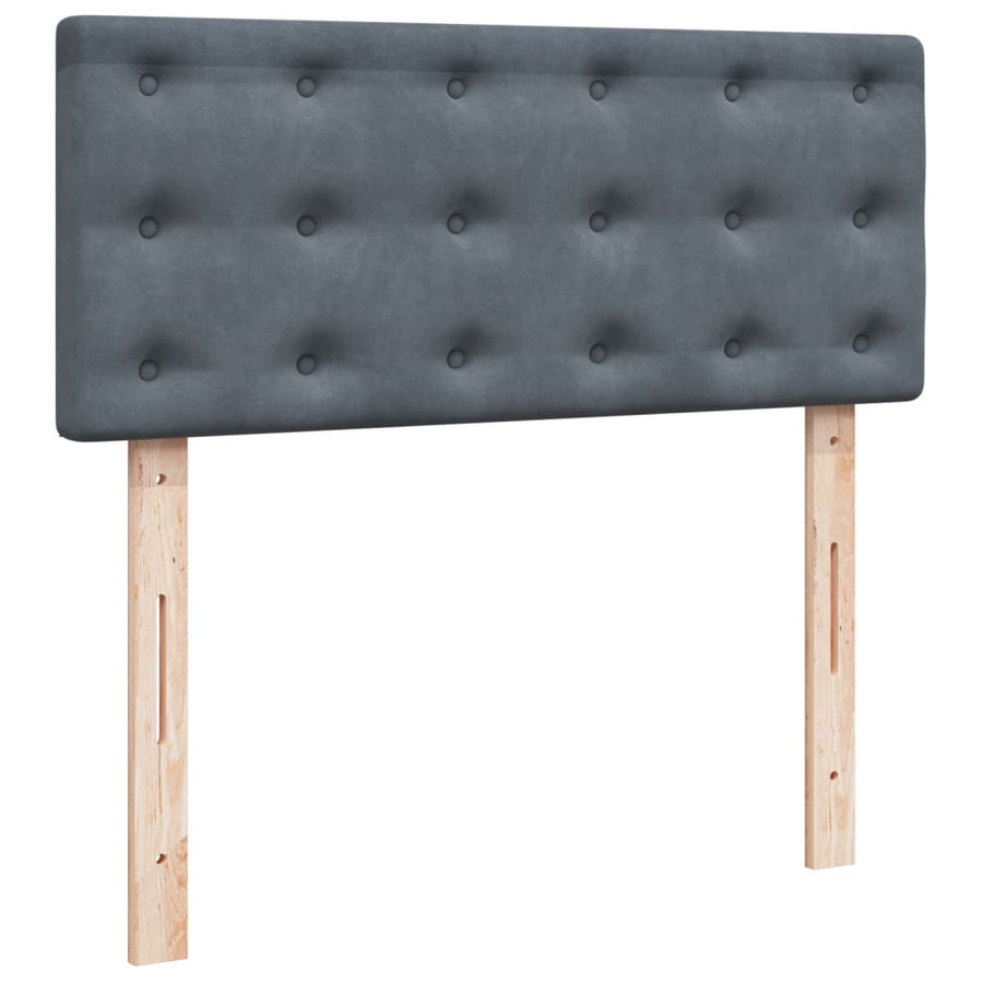 Boxspring met matras fluweel donkergrijs 120x200 cm