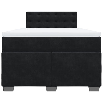 Boxspring met matras fluweel zwart 120x200 cm