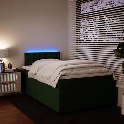 Boxspring met matras fluweel donkergroen 120x200 cm
