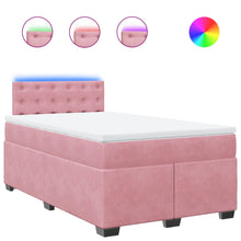Boxspring met matras fluweel roze 120x200 cm