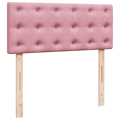Boxspring met matras fluweel roze 120x200 cm