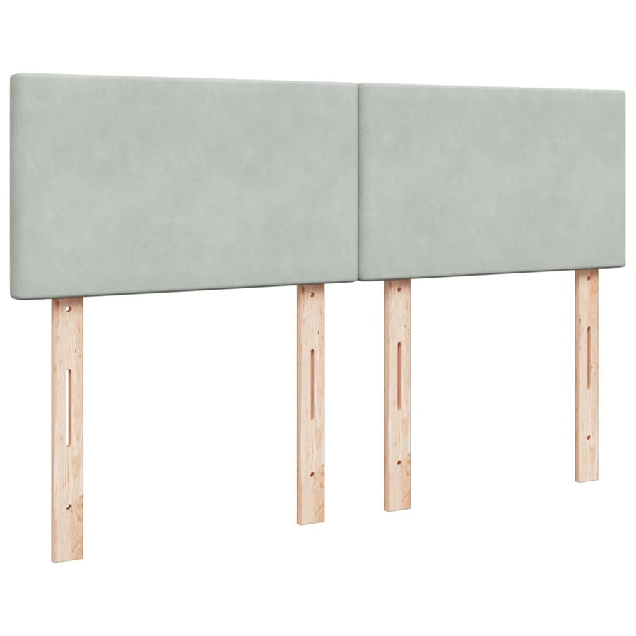 Boxspring met matras fluweel lichtgrijs 140x190 cm