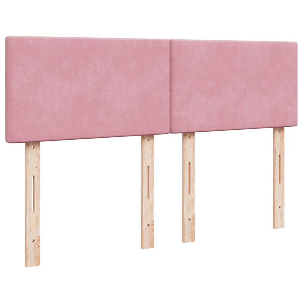 Boxspring met matras fluweel roze 140x190 cm