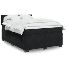 Boxspring met matras fluweel zwart 140x190 cm