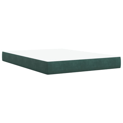 Boxspring met matras fluweel donkergroen 140x190 cm
