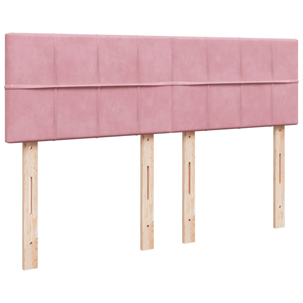 Boxspring met matras fluweel roze 140x190 cm