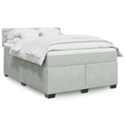 Boxspring 140x190 cm fluweel lichtgrijs met matras