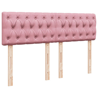 Boxspring met matras fluweel roze 140x190 cm