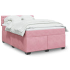 Boxspring met matras 140x190 cm roze fluweel