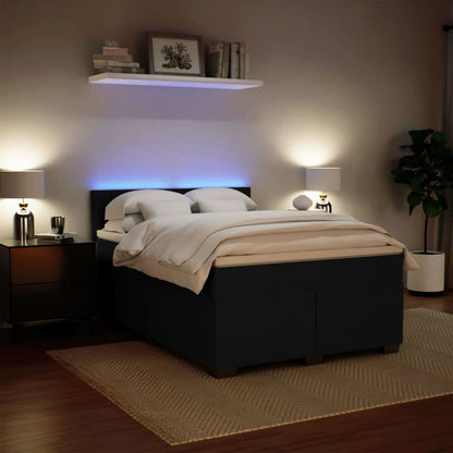 Boxspring met matras fluweel zwart 140x200 cm