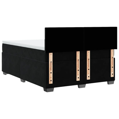 Boxspring met matras fluweel zwart 140x200 cm