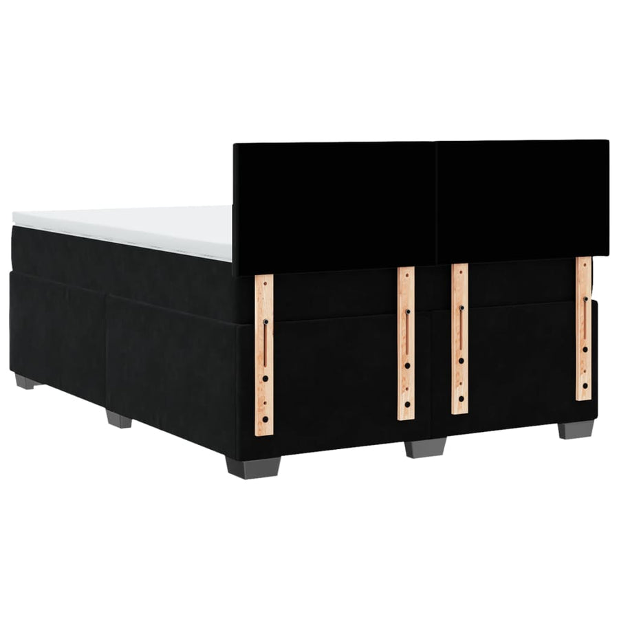 Boxspring met matras fluweel zwart 140x200 cm