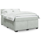 Boxspring met matras 140x200 cm lichtgrijs fluweel