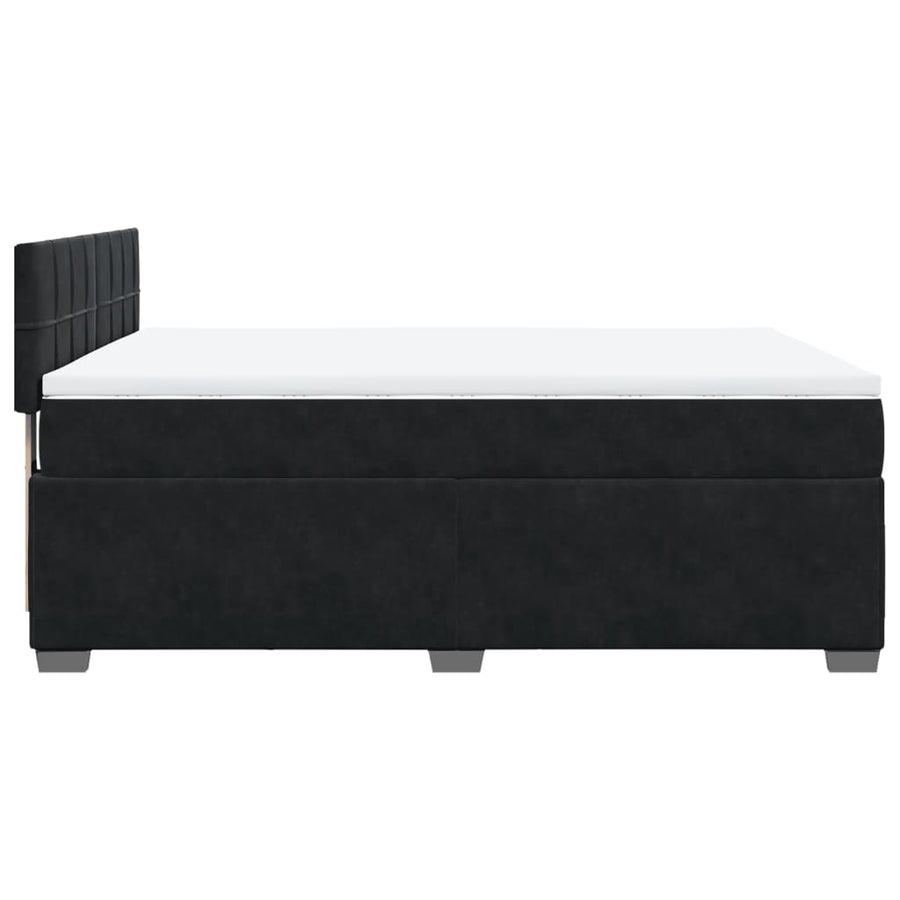 Boxspring met matras fluweel zwart 140x200 cm