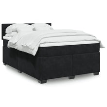 Boxspring met matras fluweel zwart 140x200 cm