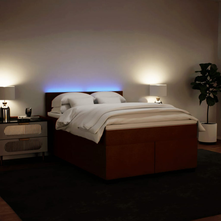 Boxspring met matras fluweel roze 140x200 cm