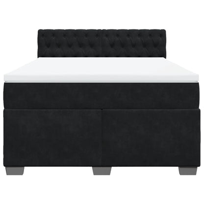 Boxspring met matras fluweel zwart 140x200 cm