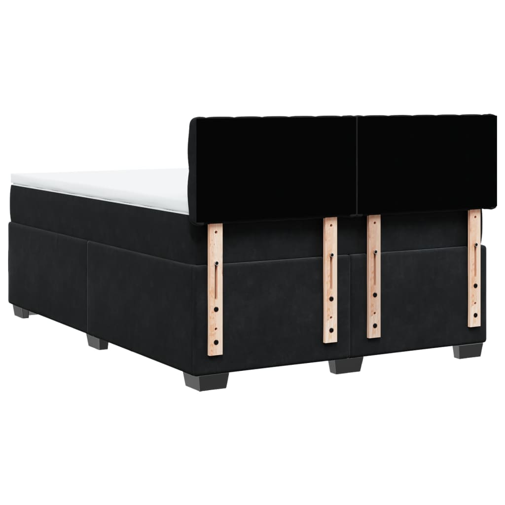 Boxspring met matras fluweel zwart 140x200 cm