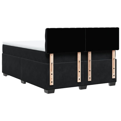 Boxspring met matras fluweel zwart 140x200 cm